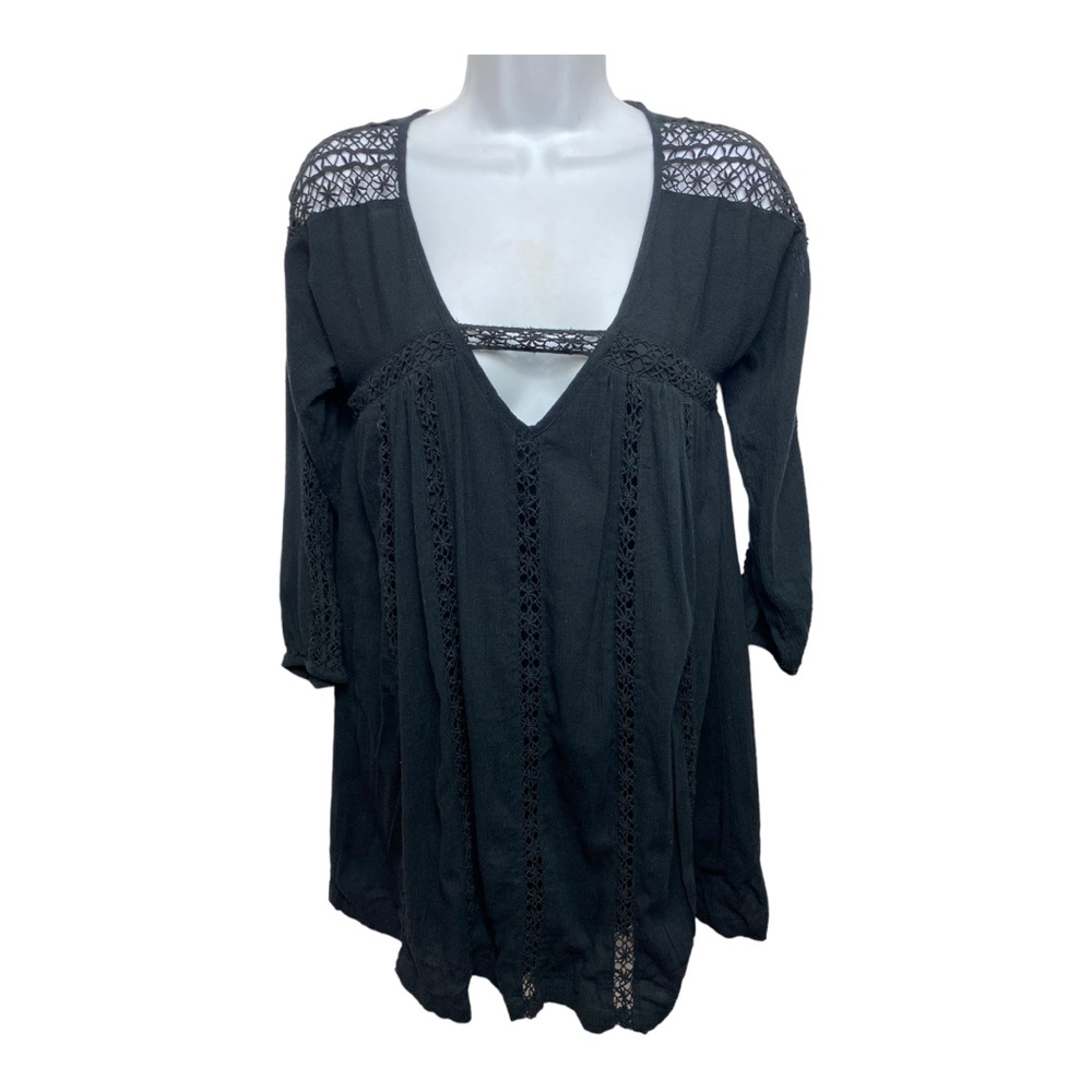 American Eagle Boho Black Babydoll Dress XS🌼